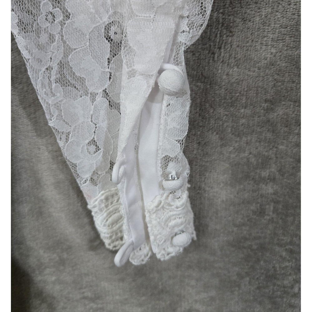 Princess Kaiulani Hawaiian Vintage Lace Dress Womens Medium White Victorian Boho - Picture 4 of 15